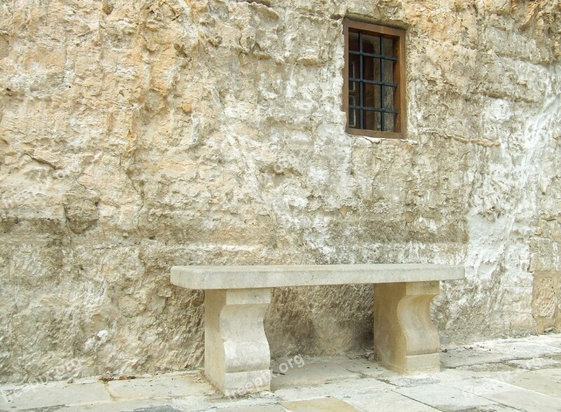 Stone Bench Outdoor Nature Summer