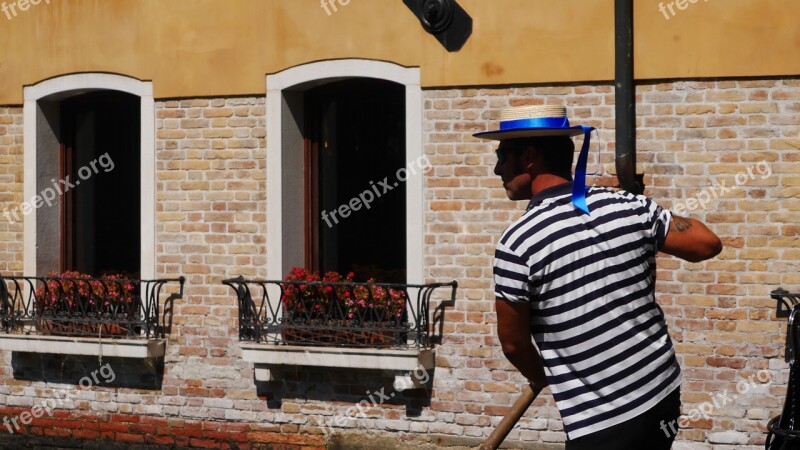 Venice Gondolier Channel Free Photos