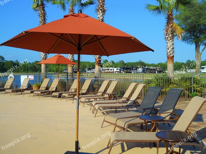 Pool Umbrella Chaise Outdoor Resort