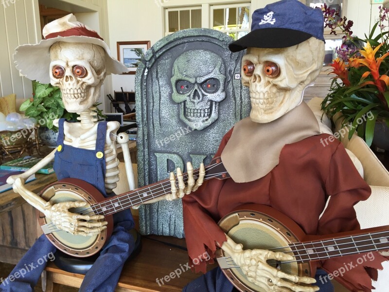 Skeletons Haloween Music Figures Scull