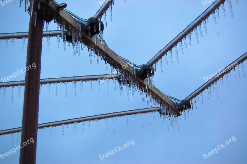 Tv Antenna Ice Covered Frozen Free Photos