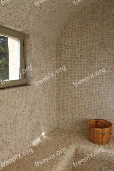 Tile Bucket Wood Hamam Sauna