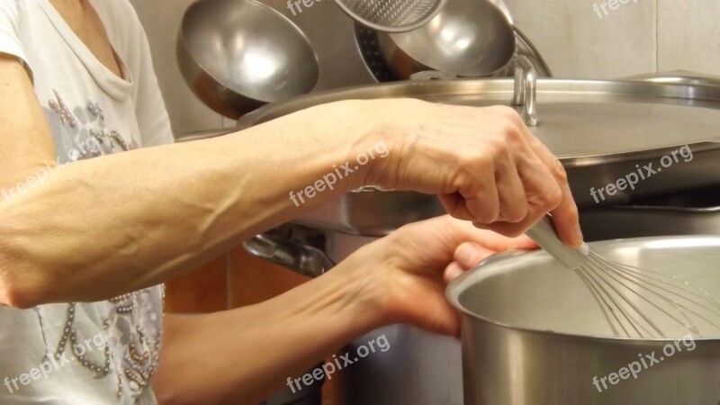 Cook Kitchen Hands Pots Saucepans