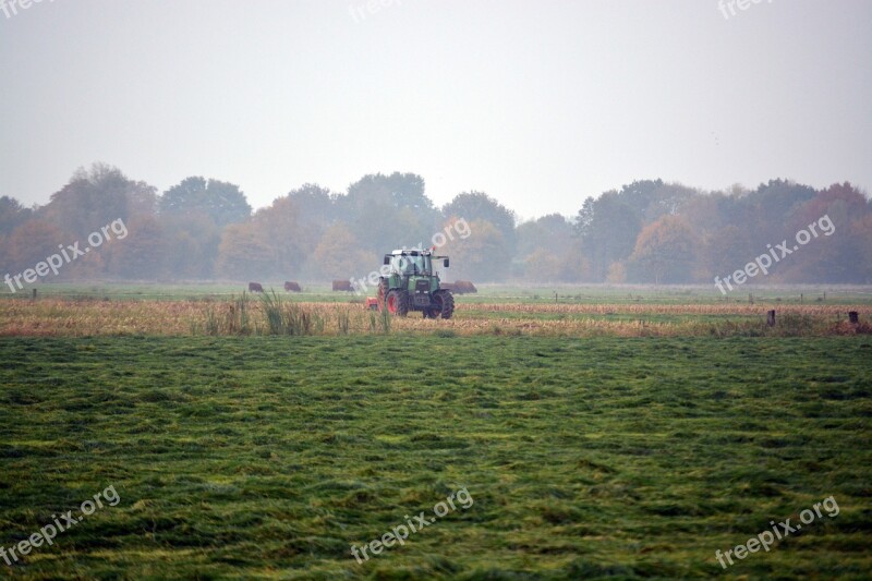 Tractors Harvest Agriculture Meadow Landscape