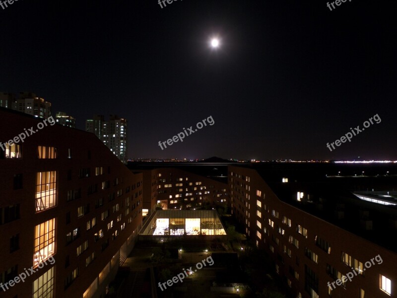 The Night Sky Moon Night View Atmosphere In The Evening