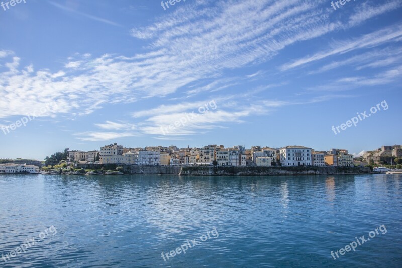 Port Corfu Sea Blue Water