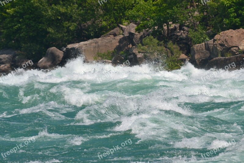 Water River Rapids Landscape Scenery