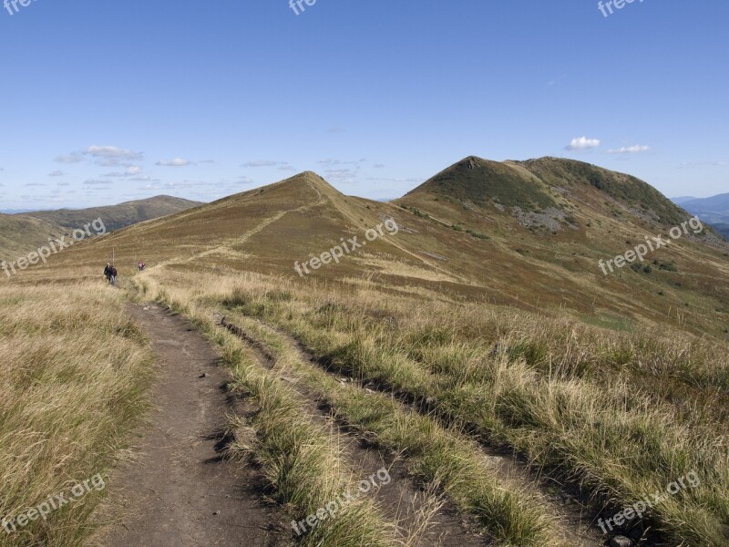 Bieszczady Mountains Tarnica Top View Sky