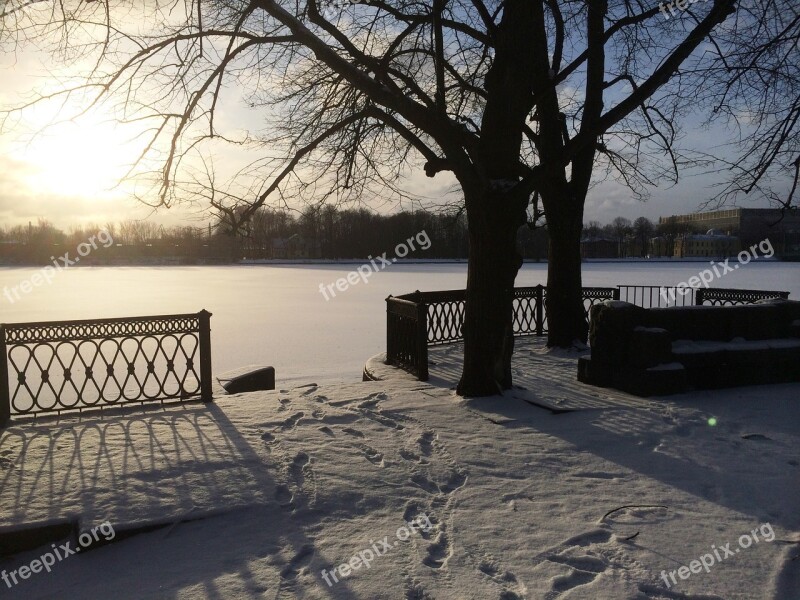 Winter Nature River Snow Cold