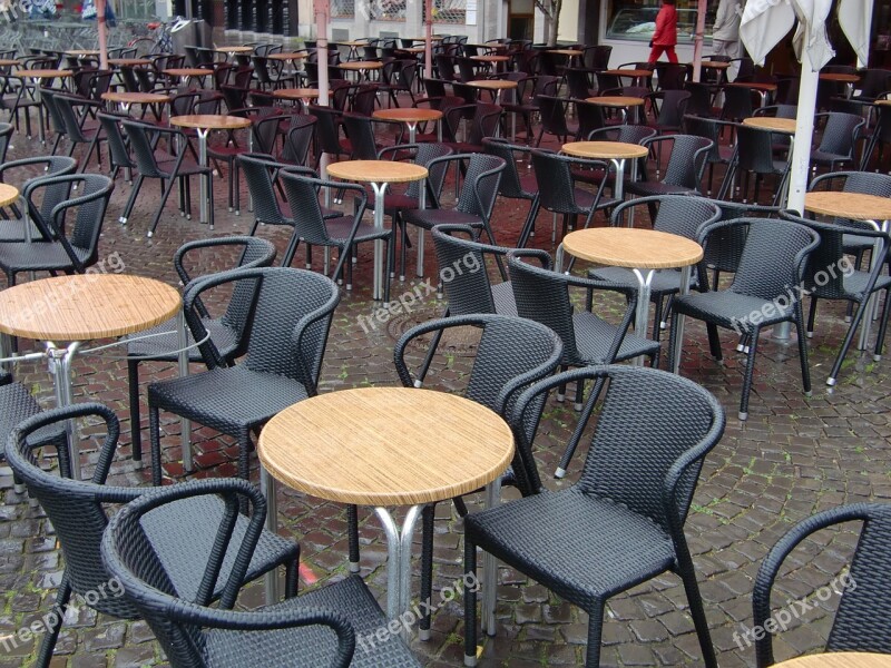 Rain Chairs Street Cafe Seat Cafe