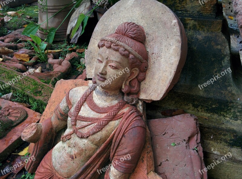 Terracotta Thailand Statue Clay Pottery