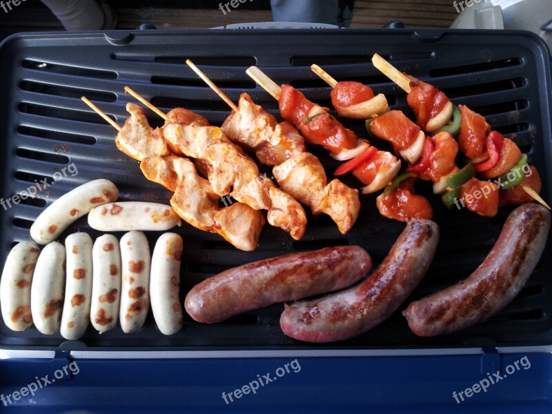 Barbecue Meat Sausages Delicious Gas Grill