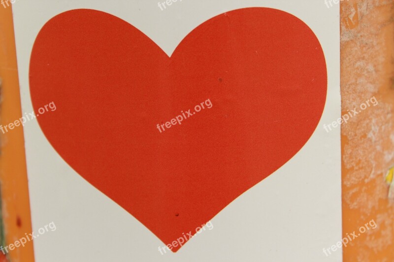 Heart Sticker Red White Red White Love Free Photos