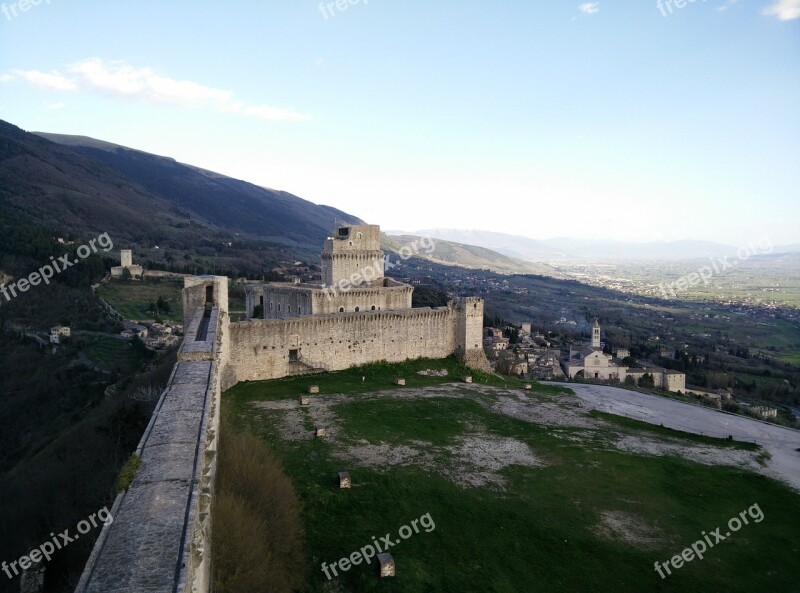 Assisi Castle Old Building Knights Free Photos