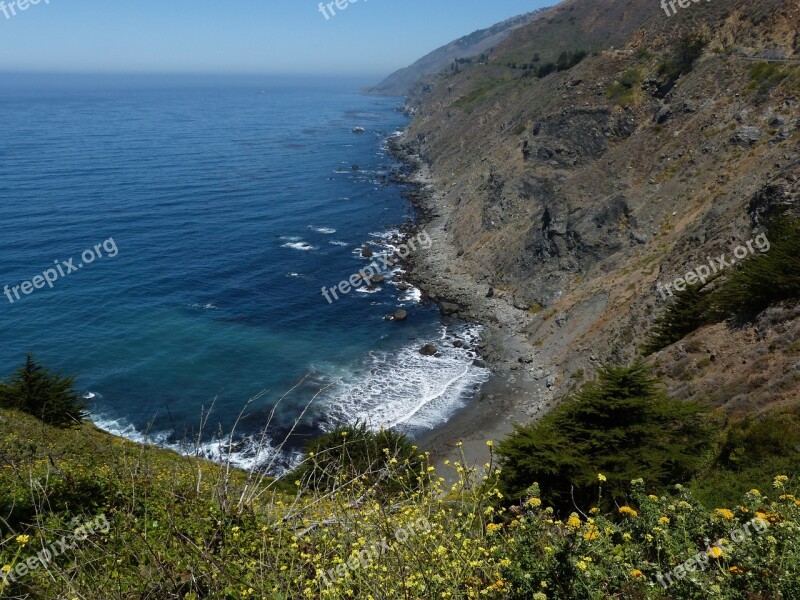 Route 1 California Northern California Pacific Coast Highway Landscape