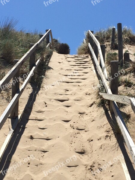 Ladder Stairs Sand Walkway Sea