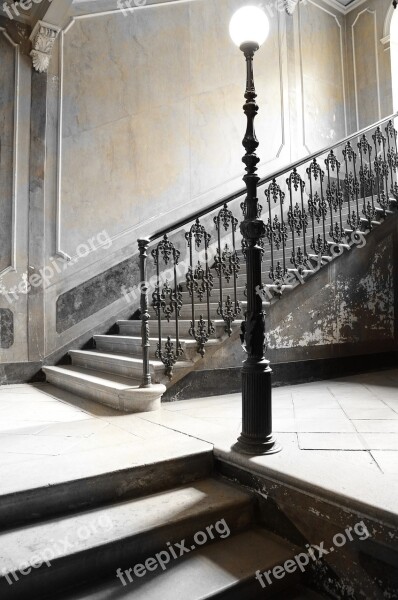 Lamppost Stairs Door House Lamp