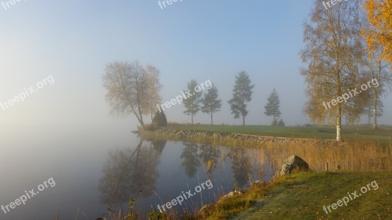 Mist Nature Morning Lake Still