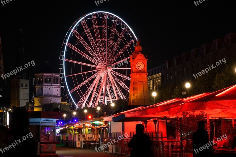 Ferris Wheel Castle Tower Rhine River Abendstimmung Free Photos