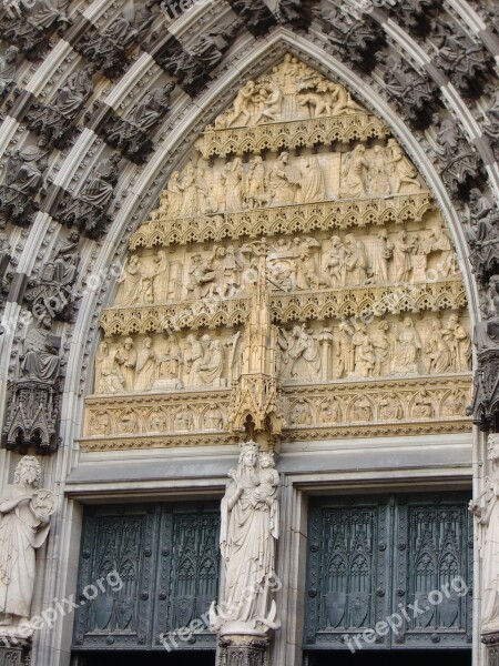 Cologne Dom Figures Sculpture Facade