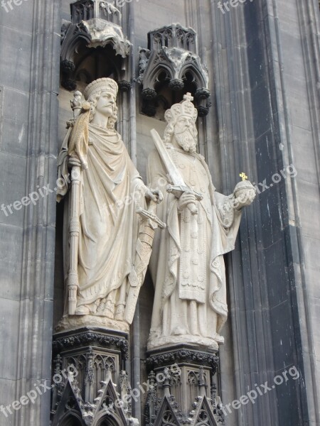 Cologne Dom Figures Sculpture Facade