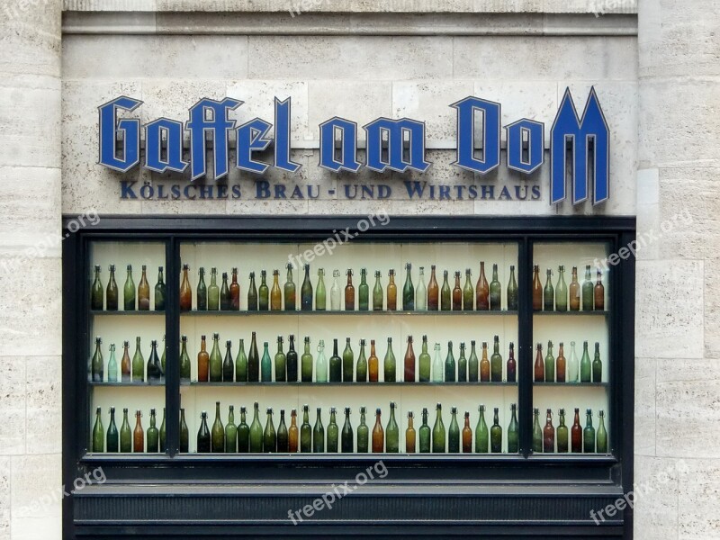 Cologne Dom Bottles Brauhaus Window