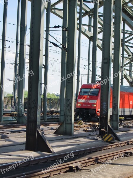 Cologne Railway Rails Train Catenary