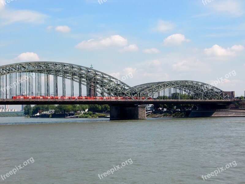 Cologne Bridge Rhine Hohenzollern Bridge River