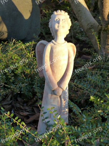 Angel Stone Sculpture Christmas Friendly Figure