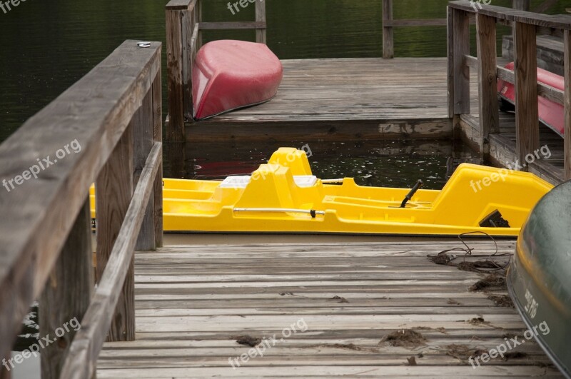 Boat Dock Wooden Dock Lake Water Kayak