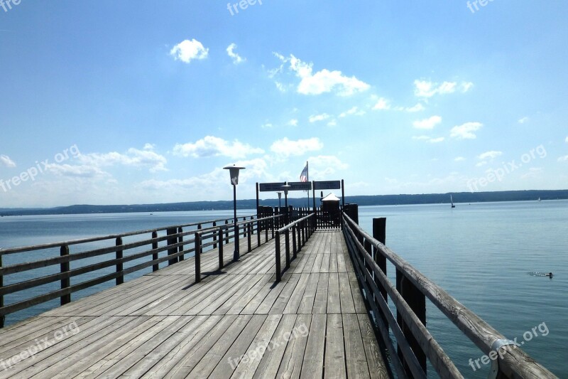 Dampfersteg Herrsching Ammersee Steamer Ship