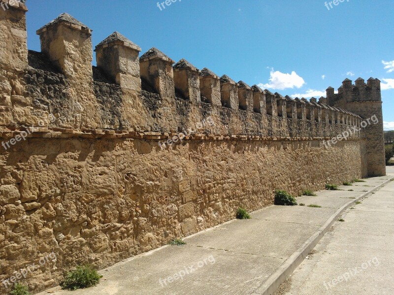 Wall Castle Peñaranda De Duero Battlement Stone Wall