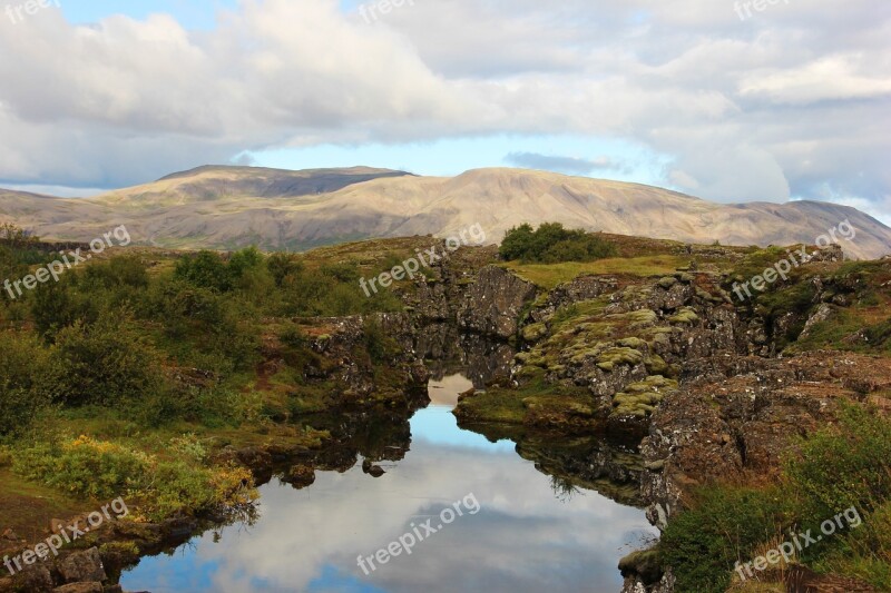 Iceland Thingvellir Landscape þingvellir River