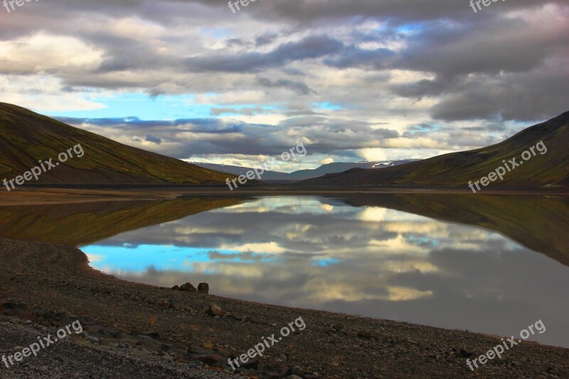 Iceland Mountains Sky Nature Landscape