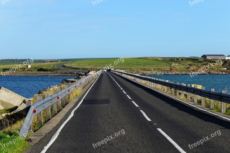 Causeway Sea Road Sign Travel