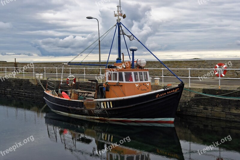 Boat Fishing Boat Fishing Sea Reflection