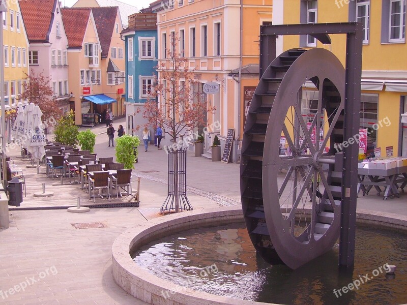 Kempten Mill Wheel Waterwheel Fountain Sculpture