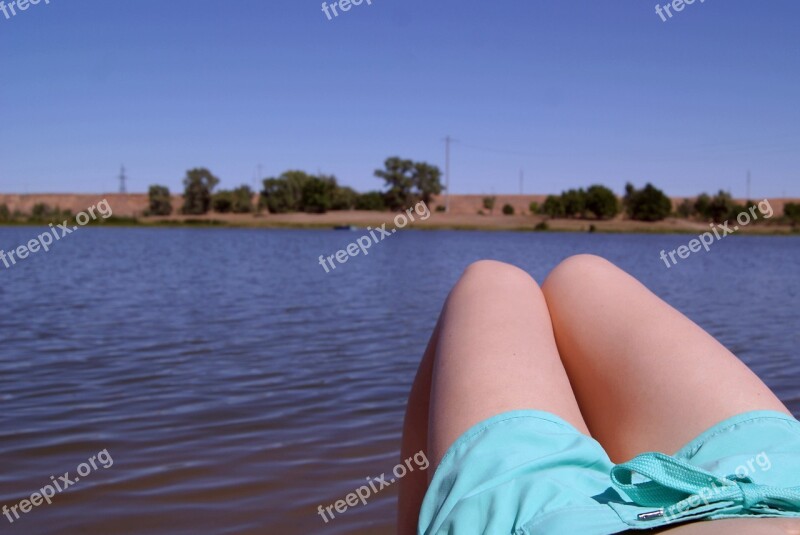 Legs River Summer Landscape River Bank