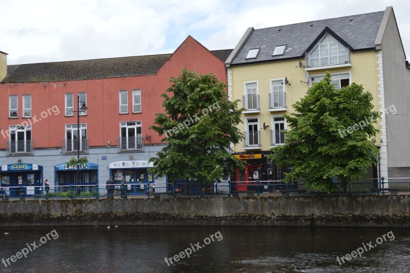 Ireland Galway Typical Houses Streat Leads