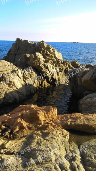 Calella De Palafrugell Gerona Rocks Sea Landscape