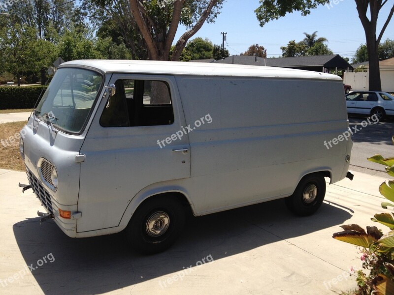 White Van Ford Econoline Van Free Photos