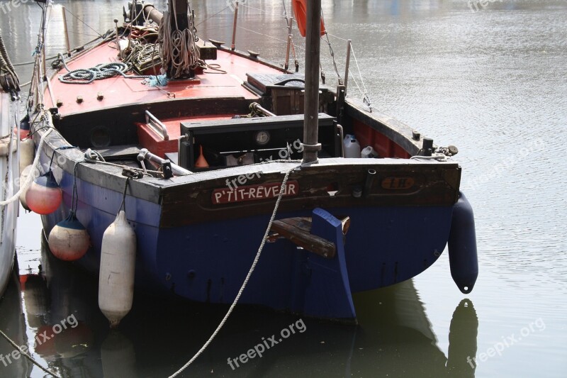 Boat Port Honfleur Docks Fishing