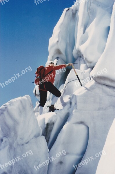 Mountaineer Glacier Mountains Alpine Mountaineering