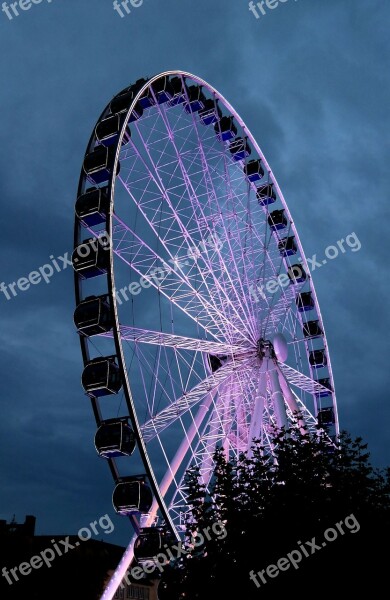 Ferris Wheel Evening Night Ride Night Sky