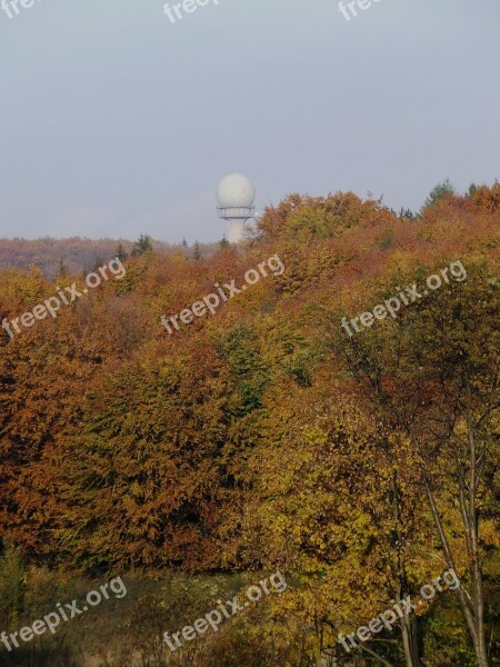 Radar Station Bánkút Beech Mountain Autumn Forest Miskolc Hungary