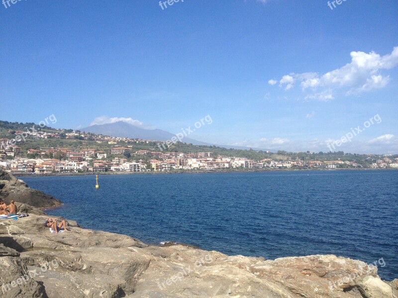 Acitrezza Sea Etna Sicily Free Photos