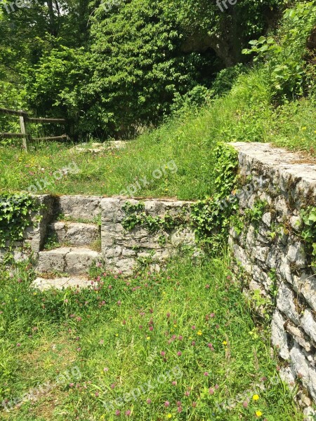 Ruin Hermitage St Ursanne Stairs Wall