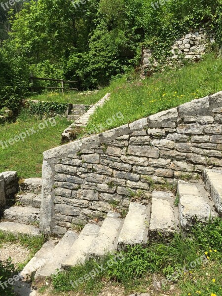 Ruin Hermitage St Ursanne Stairs Wall