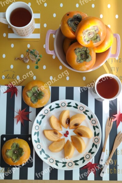 Persimmon Autumn Republic Of Korea Delicious Food Korea