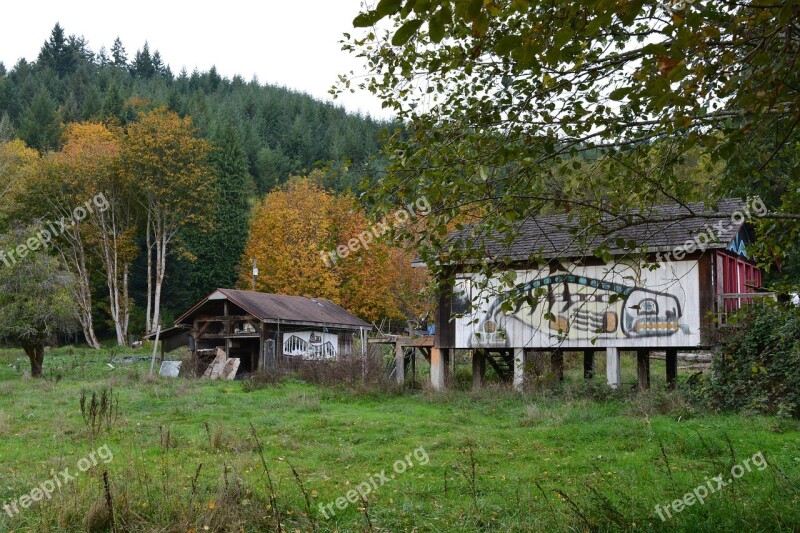 Lillywaup Painted House Native American Hood Canal Free Photos